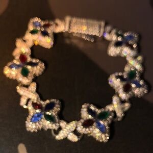 Iced Out Multi Color Gemstone Bracelet
